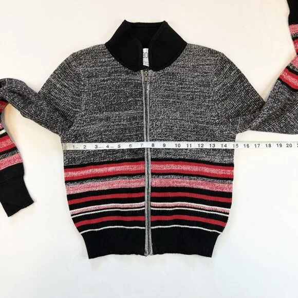 BDG Urban Outfitters Women Size M Quinn Zip Up Sweater Black & Red NWT$69 - Picture 4 of 13